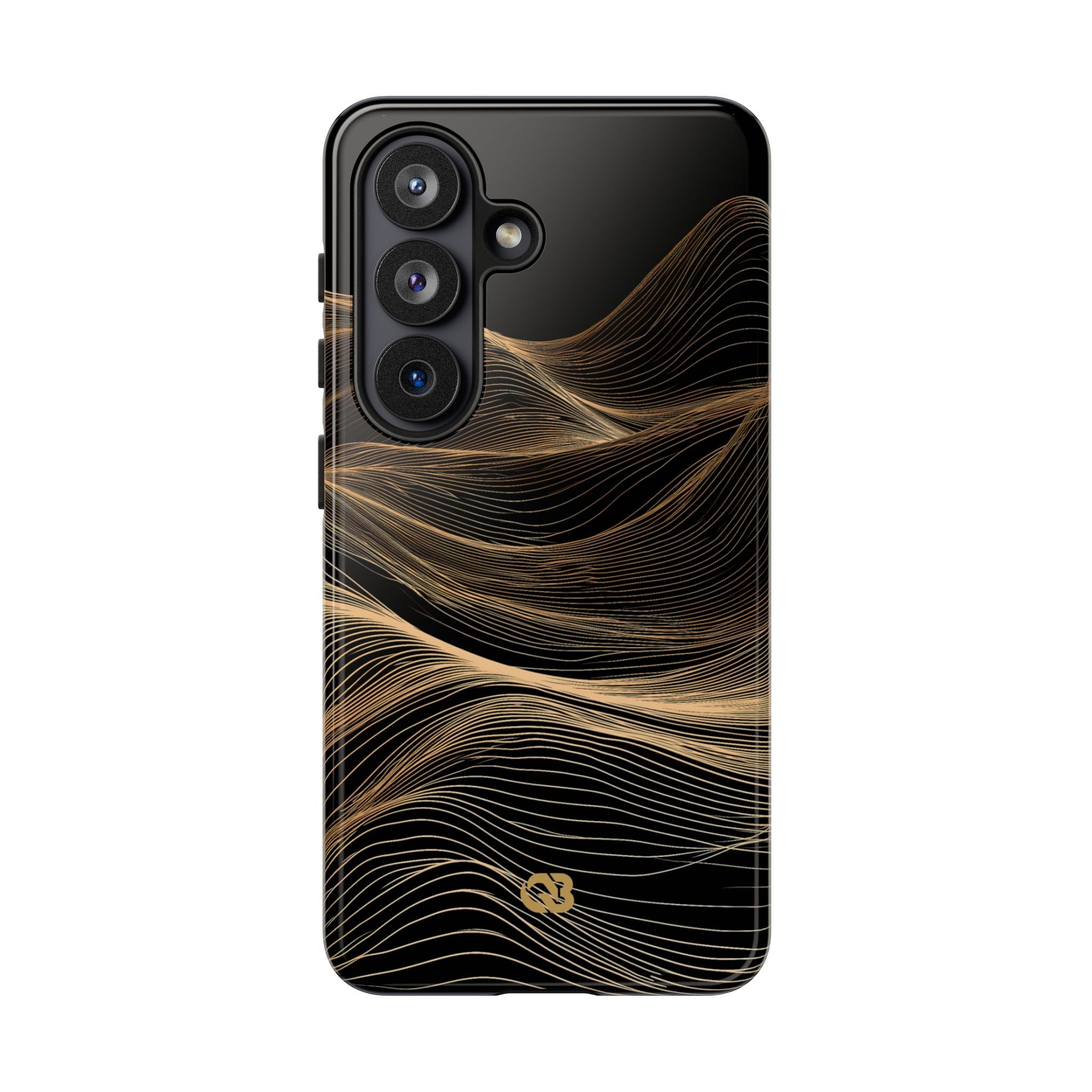 Black Tough Phone Case for Samsung - Copper Topo Ridge