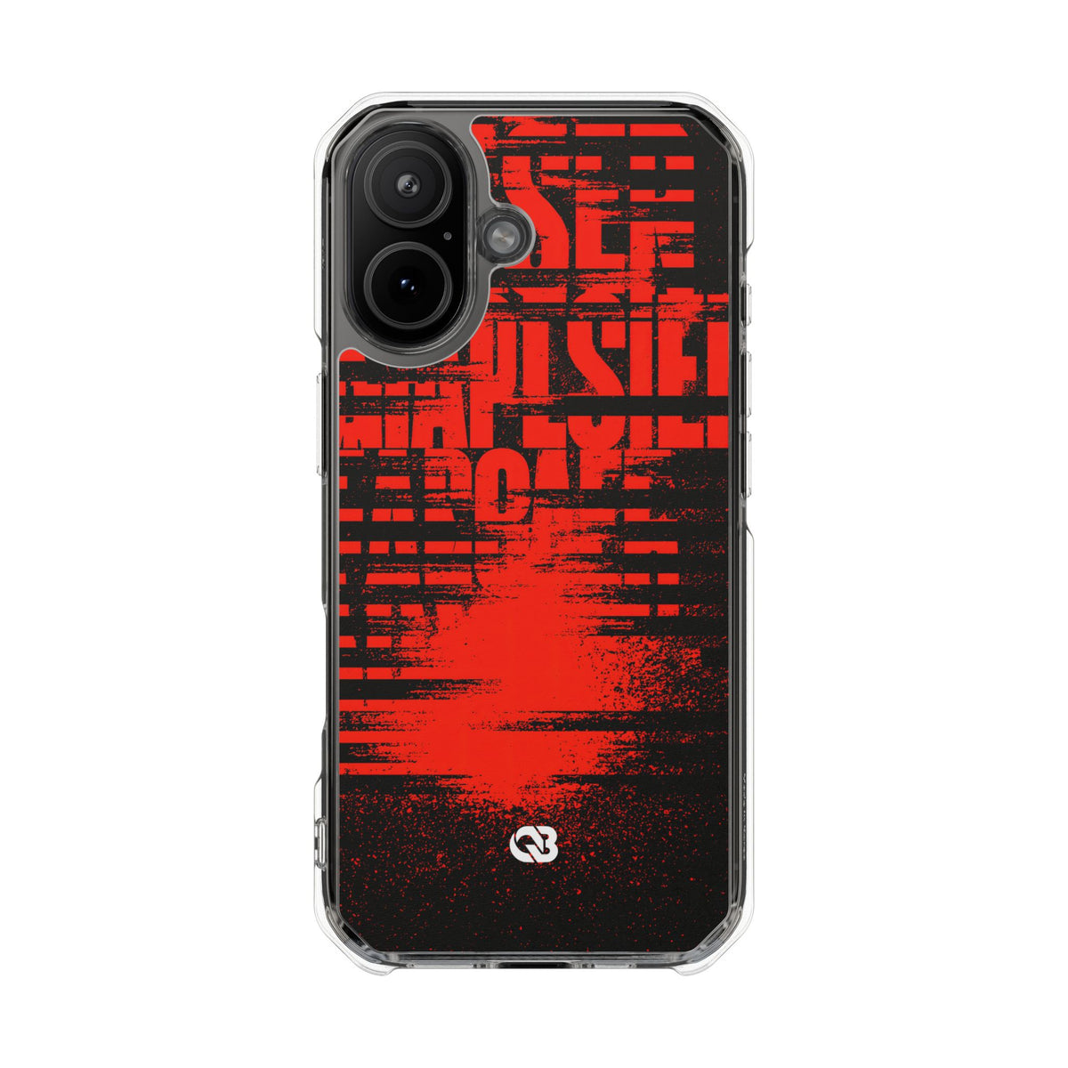 Crimson Redaction · Clear Impact Magnetic Phone Case for iPhone ·  Black