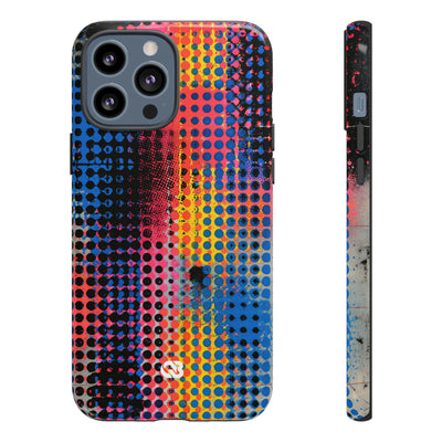 Chromatic Halftone Grid · Tough Phone Case for iPhone · Blue