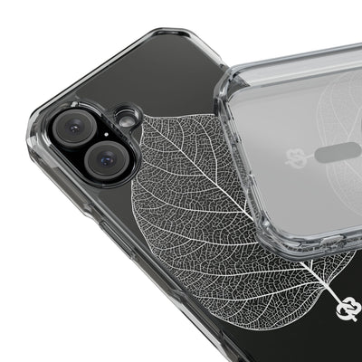 Black Impact MagSafe Phone Case for iPhone - Bleached Leaf Lattice