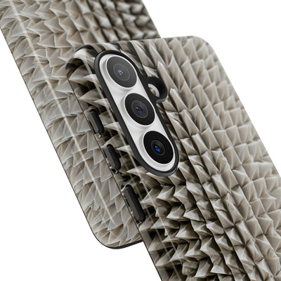 Beige Tough Phone Case for Samsung - Bone Spiked Grid