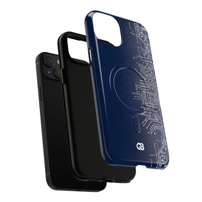 Blue Tough 2.0 Magsafe Phone Case for iPhone - Cobalt Circuit Logic
