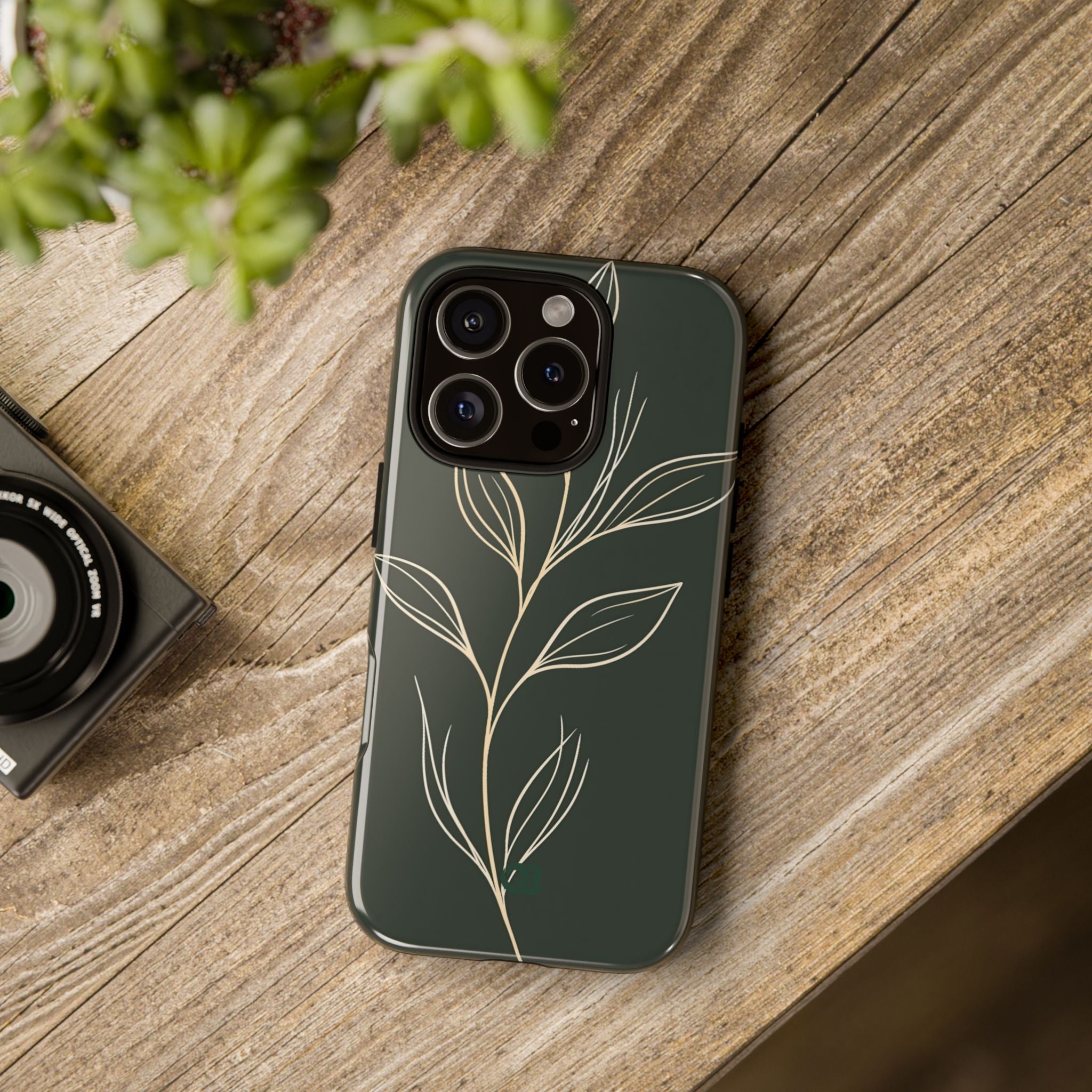 Green Tough Phone Case for iPhone - Deep Moss Willow