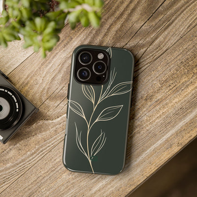 Green Tough Phone Case for iPhone - Deep Moss Willow