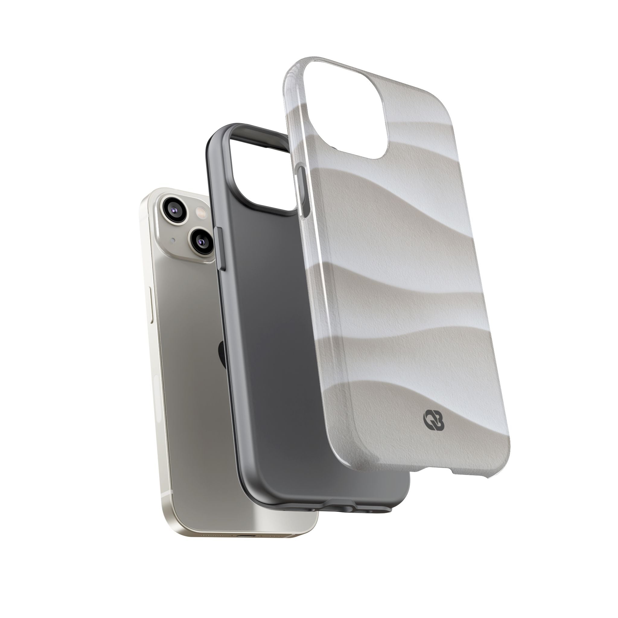 White Tough Phone Case for iPhone - Arctic Flow Ridges