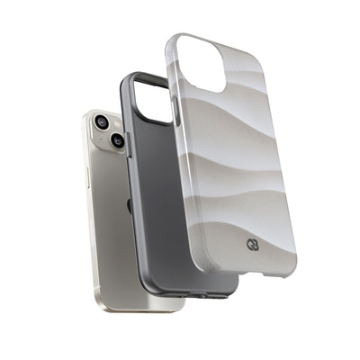 White Tough Phone Case for iPhone - Arctic Flow Ridges