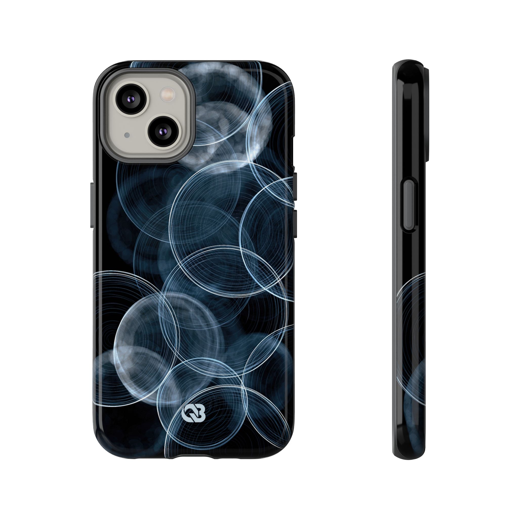Blue Tough Phone Case for iPhone - Cyan Pulse Ripple