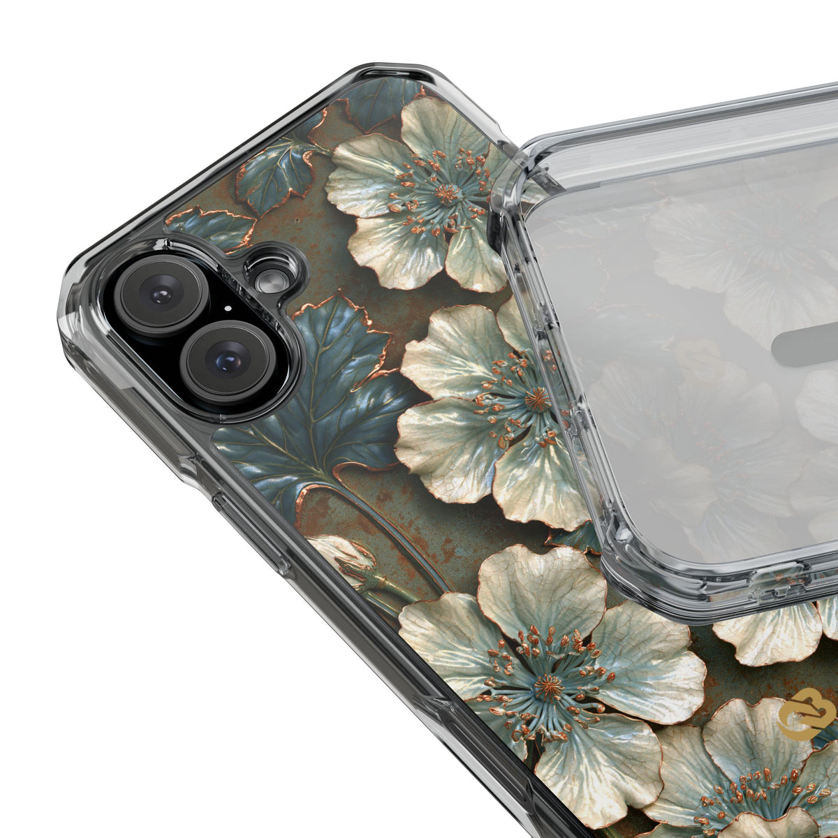 Gilded Blossom Reverie · Clear Impact Magnetic Phone Case for iPhone · Teal