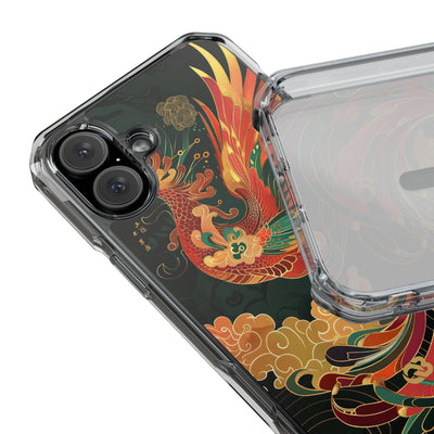 Imperial Phoenix Ascent · Clear Impact Magnetic Phone Case for iPhone · Red