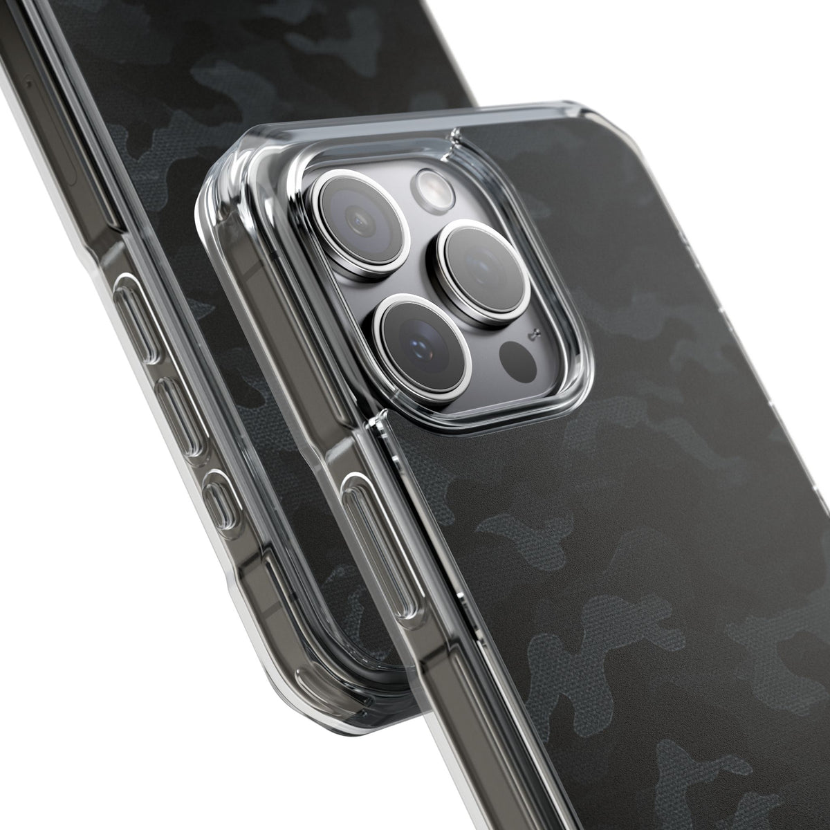Blackout Urban Camo · Clear Impact Magnetic Phone Case for iPhone · Black