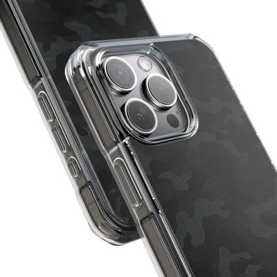 Blackout Urban Camo · Clear Impact Magnetic Phone Case for iPhone · Black