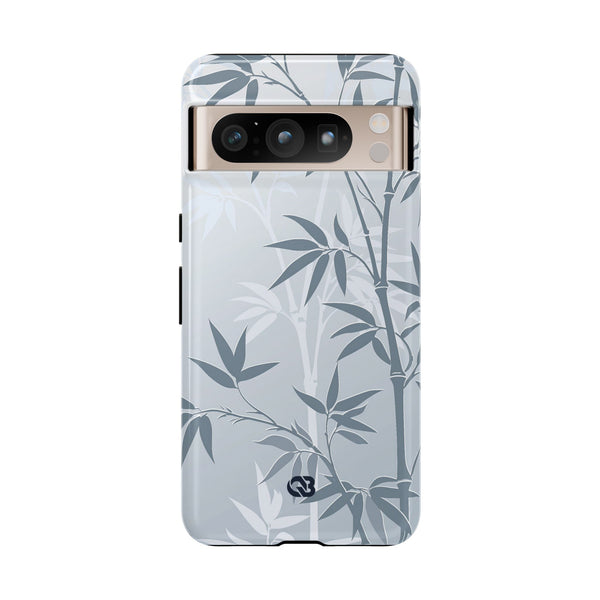 Misty Bamboo Grove · Tough Phone Case for Pixel ·  Blue