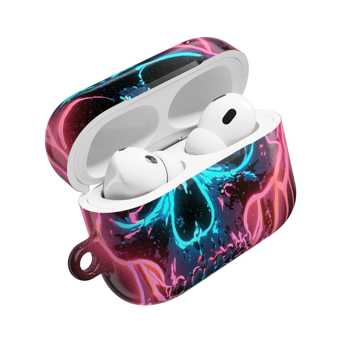 Neon Drip Skull · Hard Case for AirPods & AirPods Pro · Black