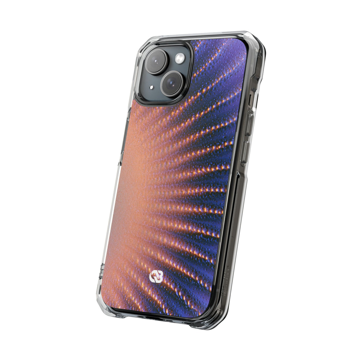 Luminous Aura Burst · Clear Impact Magnetic Phone Case for iPhone · Blue