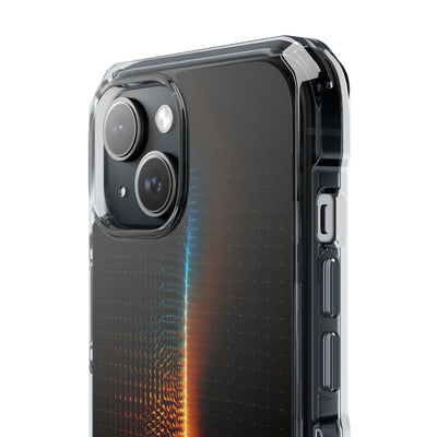 Luminous Refraction Grid · Clear Impact Magnetic Phone Case for iPhone · Black