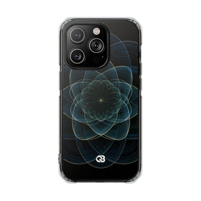 Blue Impact MagSafe Phone Case for iPhone - Celestial Wireframe Bloom