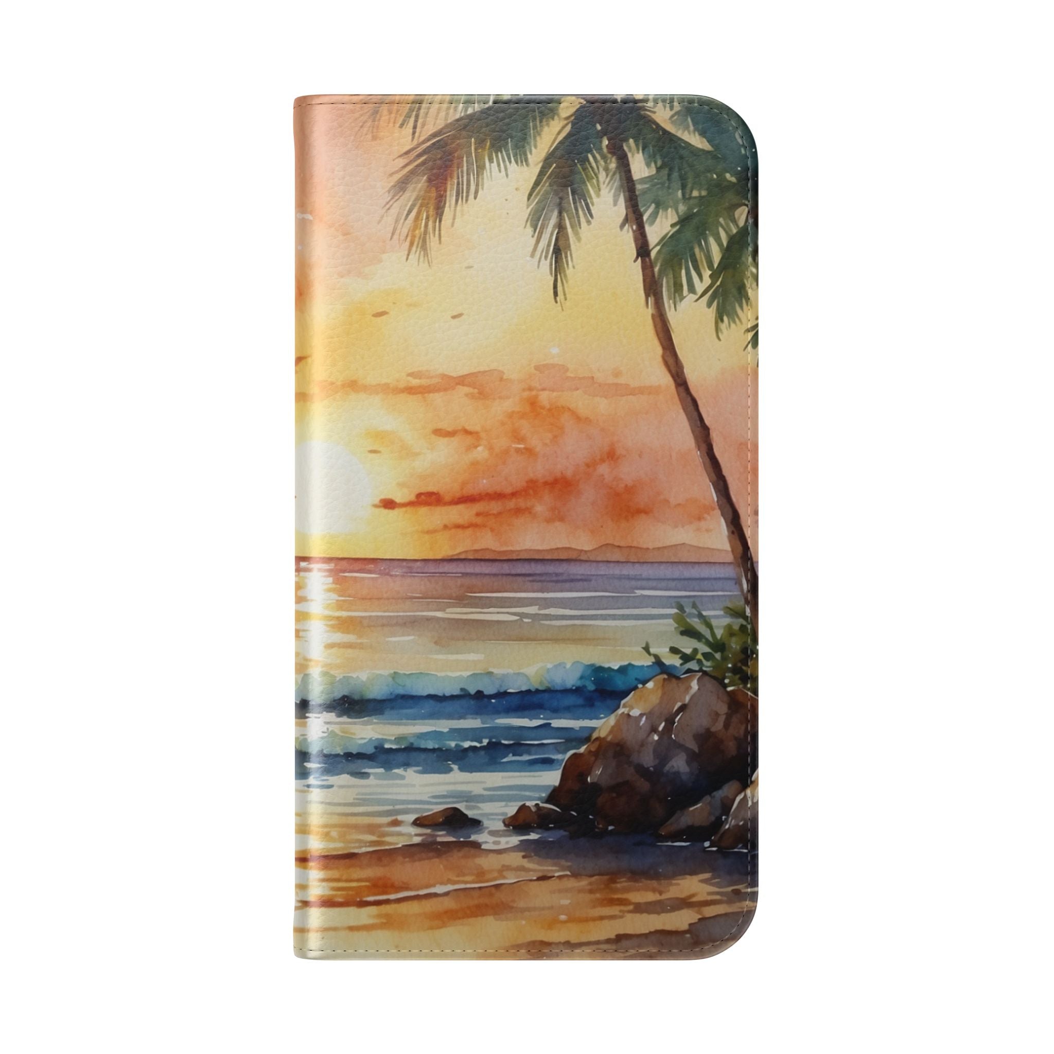 Golden Palm Sunset - iPhone 15 Plus Case - Wallet