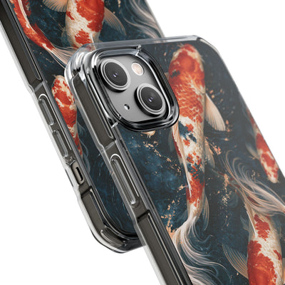Imperial Nishikigoi · Clear Impact Magnetic Phone Case for iPhone ·  Blue