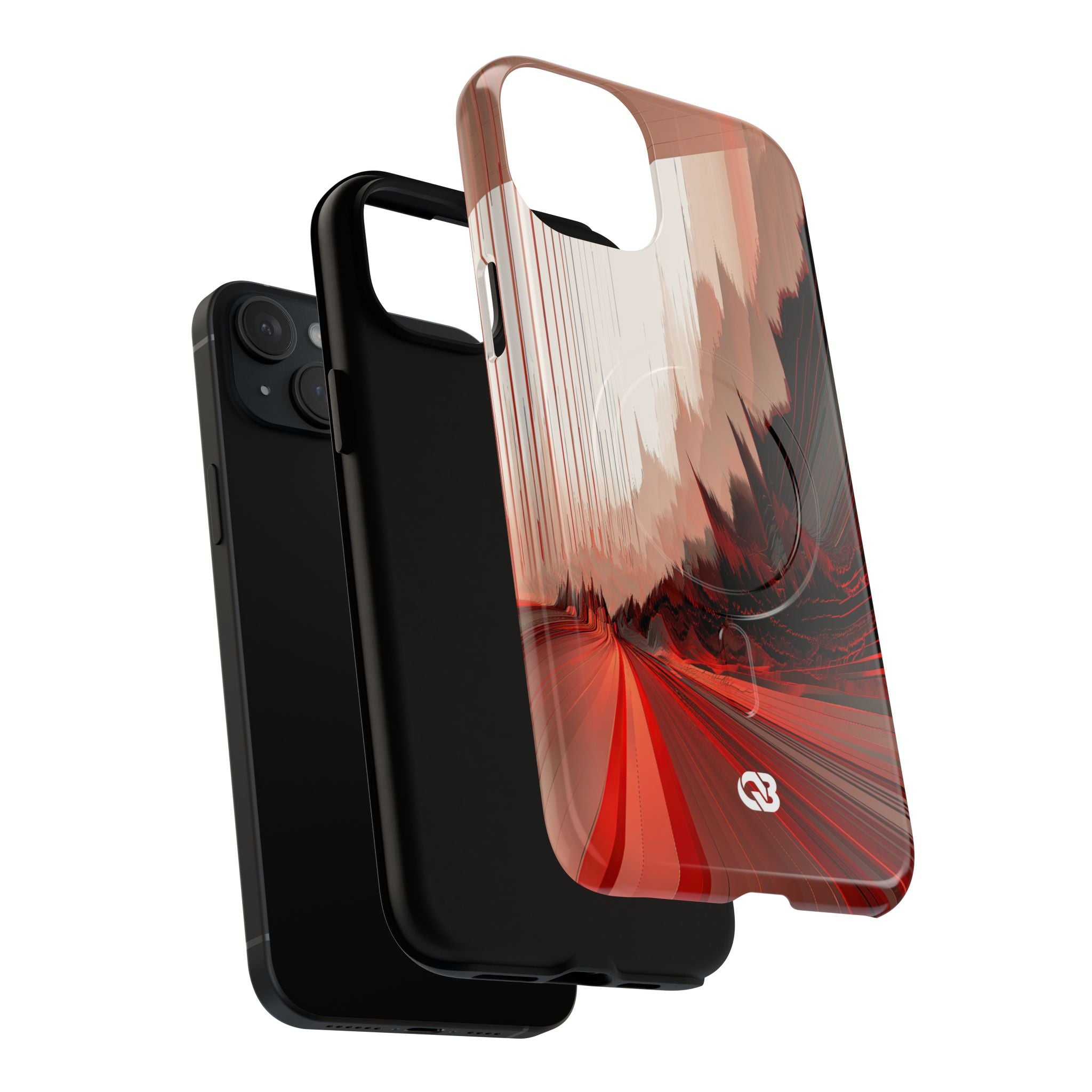 Red Tough 2.0 Magsafe Phone Case for iPhone - Crimson Pulse Horizon