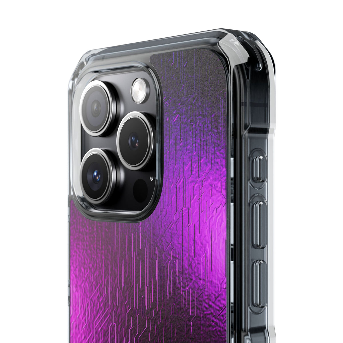 Violet Cyber Circuit · Clear Impact Magnetic Phone Case for iPhone · Purple