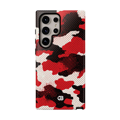 Crimson Halftone Camo · Tough Phone Case for Samsung · Red