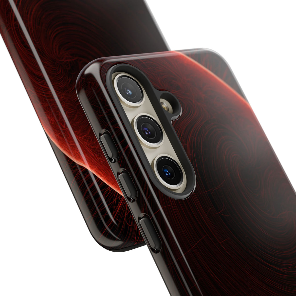 Red Tough Phone Case for Samsung - Crimson Flare Flux