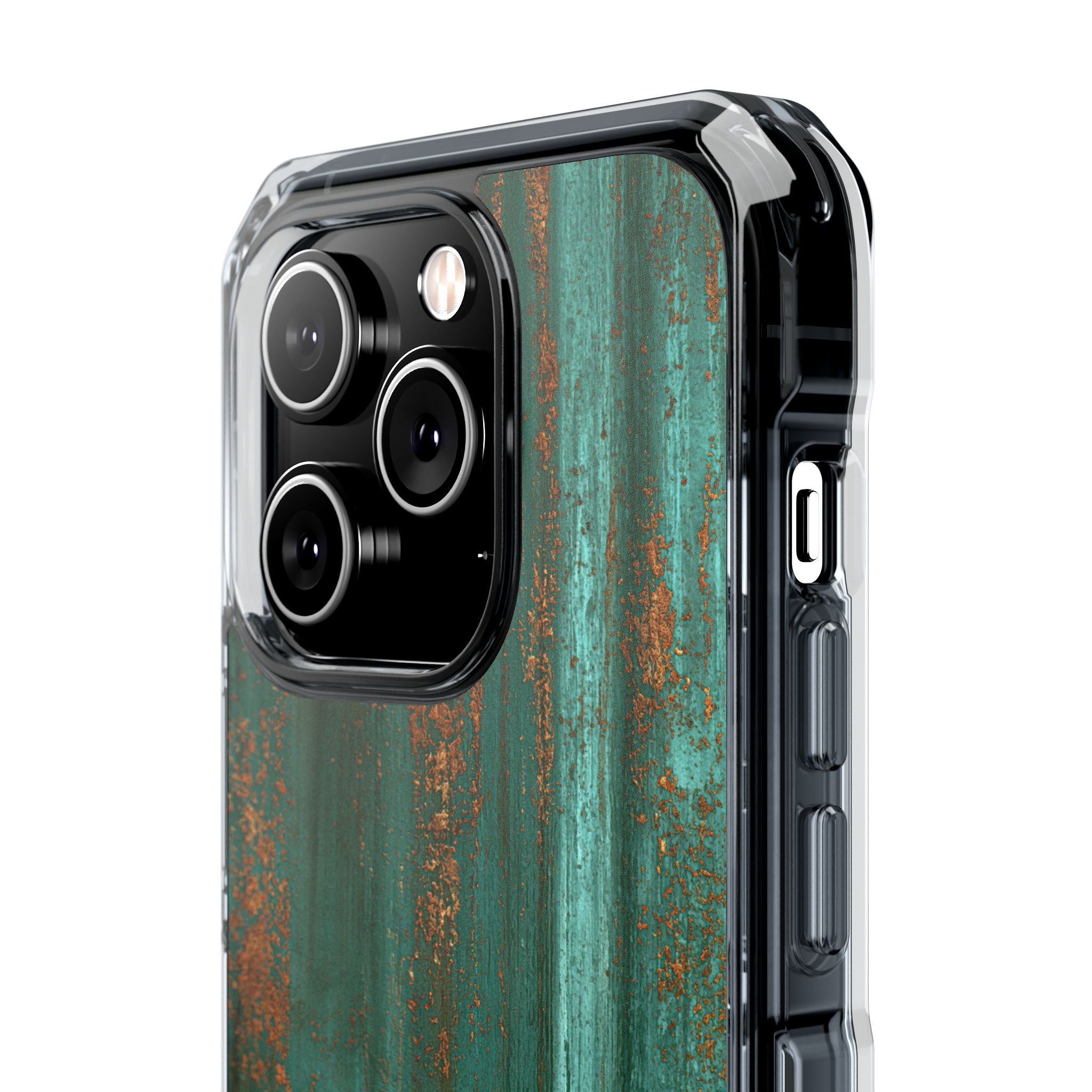 Teal Impact MagSafe Phone Case for iPhone - Verdigris Copper Siding