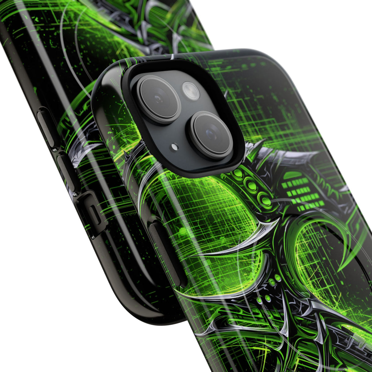 Cyber Sigil Grid · Tough 2.0 Magnetic Phone Case for iPhone · Green
