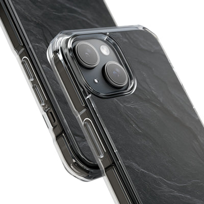 Dark Slate Strata · Clear Impact Magnetic Phone Case for iPhone ·  Black