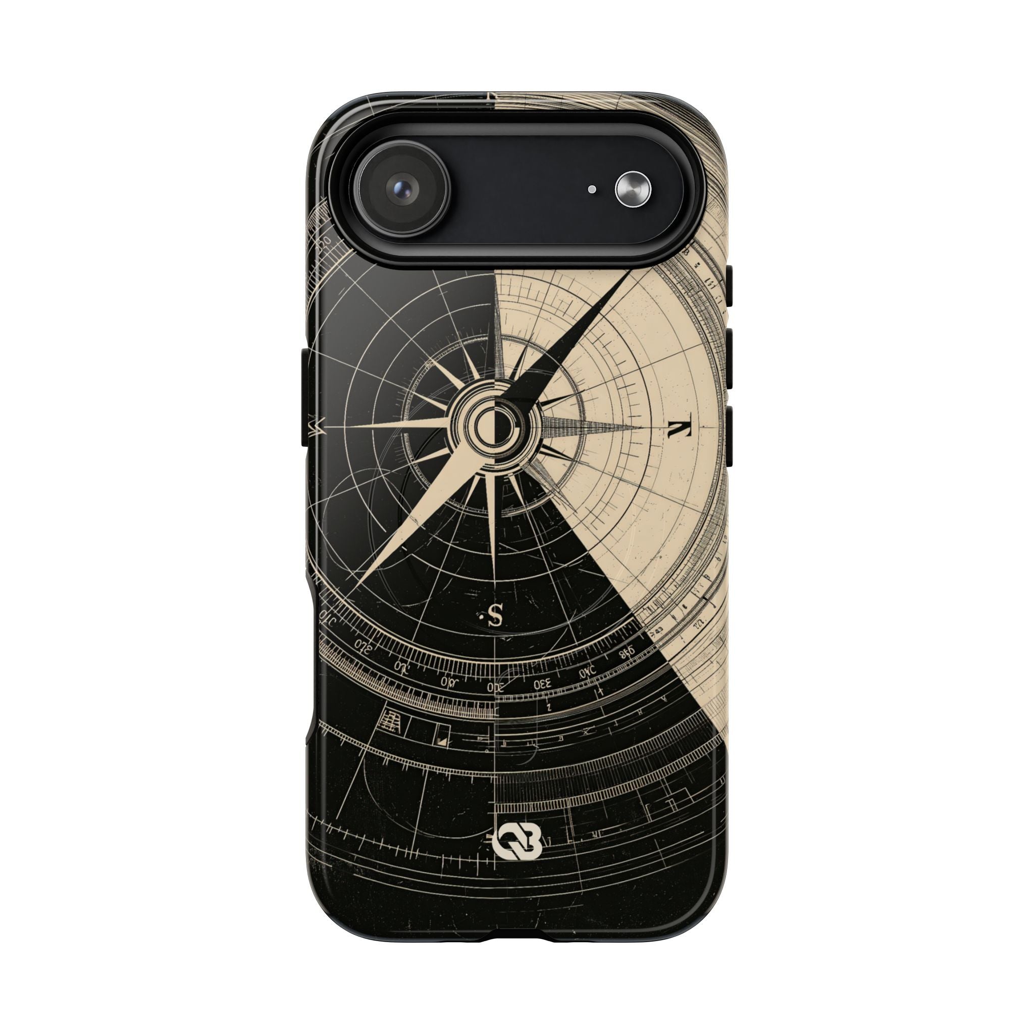 Beige Tough 2.0 Magsafe Phone Case for iPhone - Obsidian Nautical Blueprint