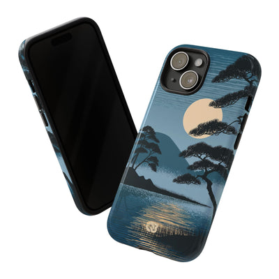 Blue Tough Phone Case for iPhone - Midnight Kyoto Pine