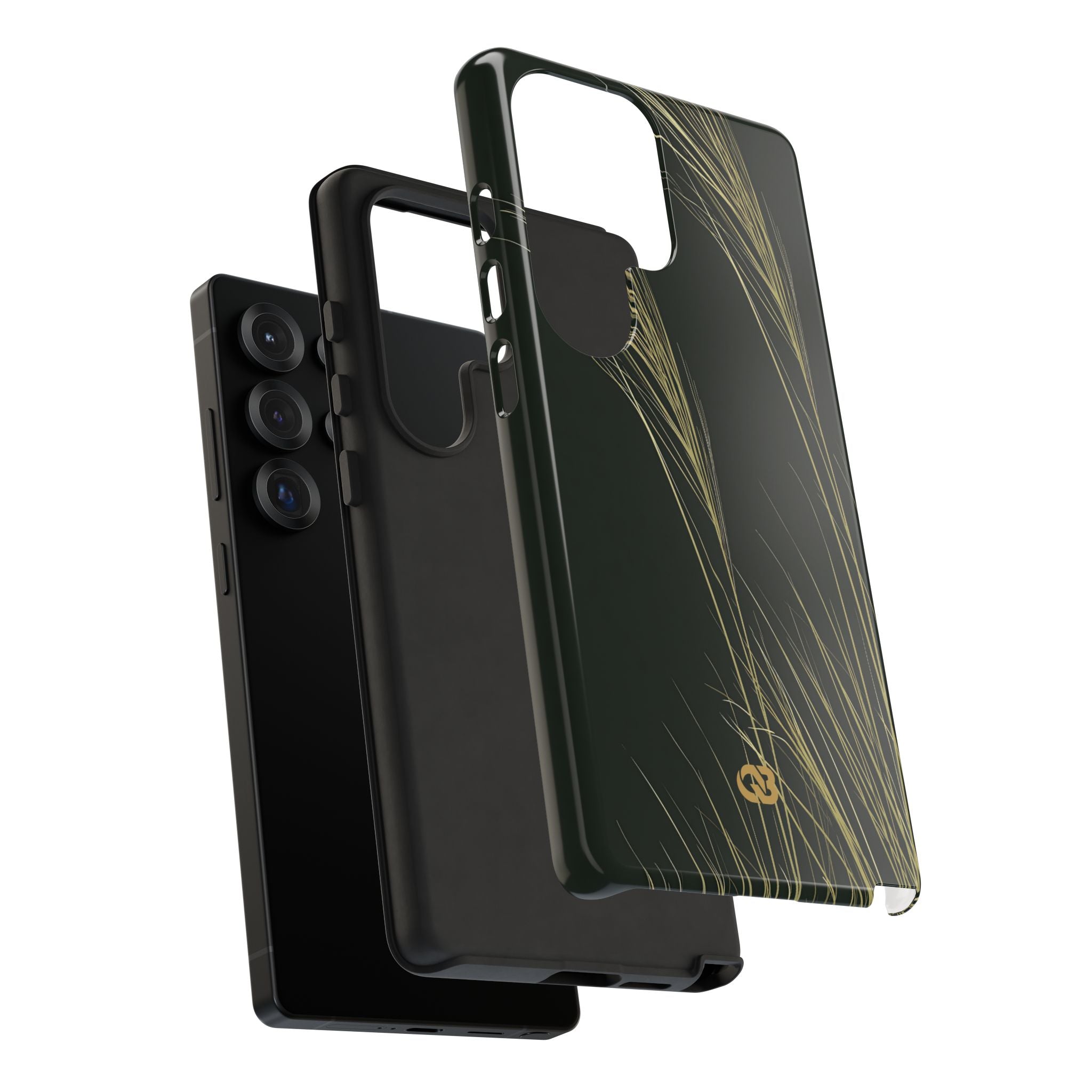 Green Tough Phone Case for Samsung - Midnight Gilded Grass