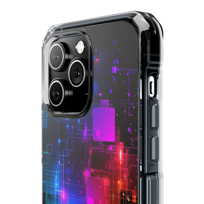 Spectral Circuit Grid · Clear Impact Magnetic Phone Case for iPhone · Black