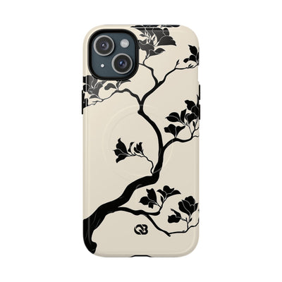 Beige Tough 2.0 Magsafe Phone Case for iPhone - Obsidian Bonsai Silhouette