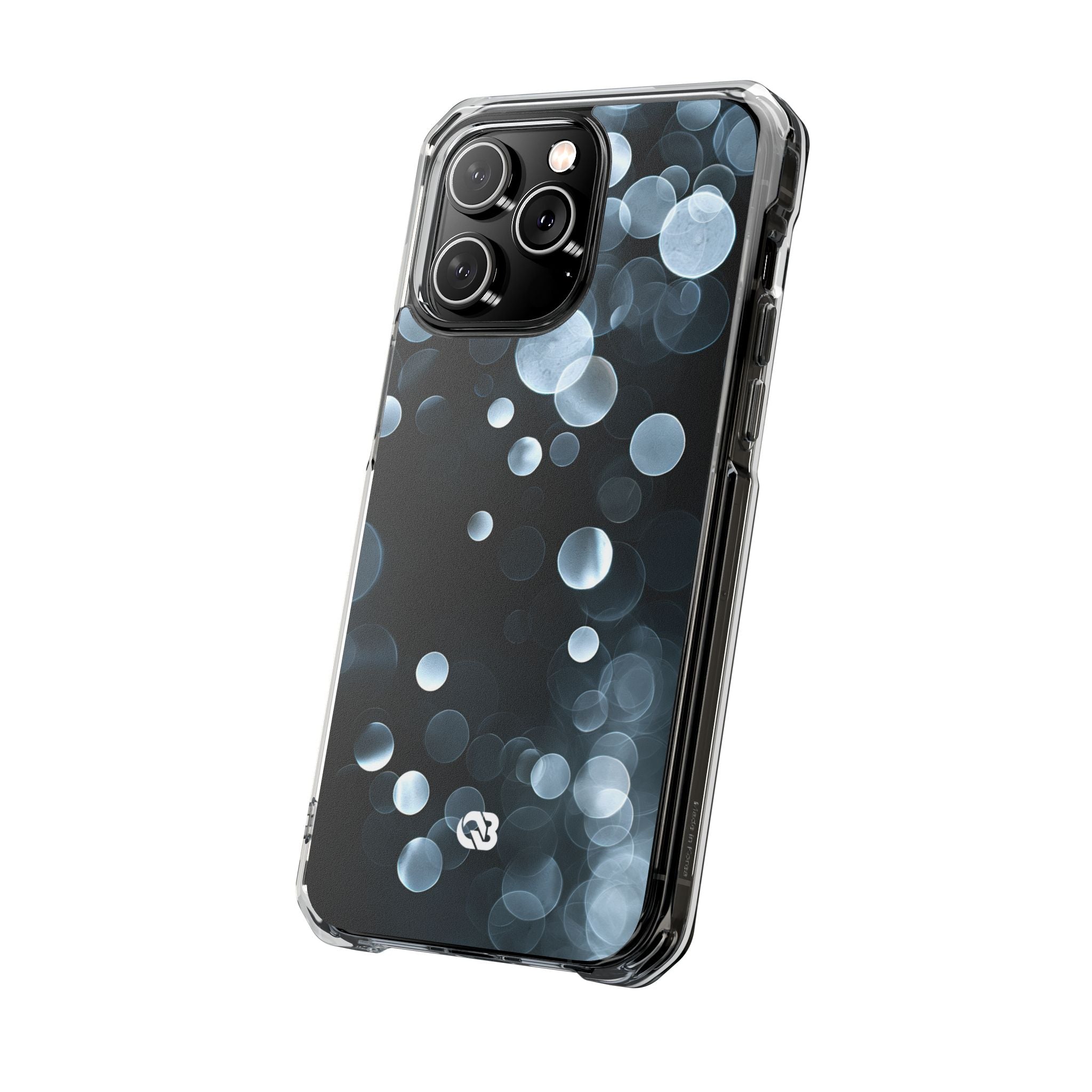 Black Impact MagSafe Phone Case for iPhone - Silver Orbit Glow