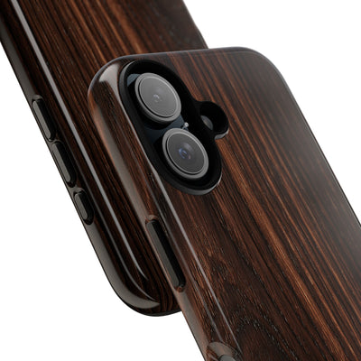 Brown Tough Phone Case for iPhone - Burnished Mahogany Grain