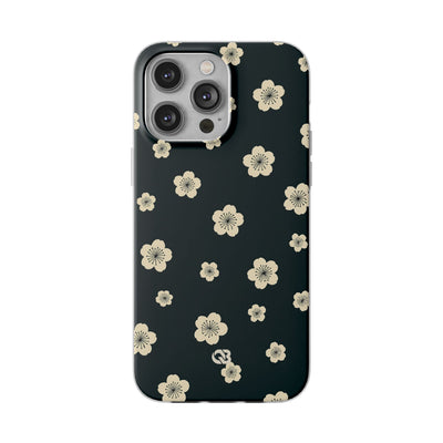 Teal Lite Phone Case for iPhone - Obsidian Cream Petals