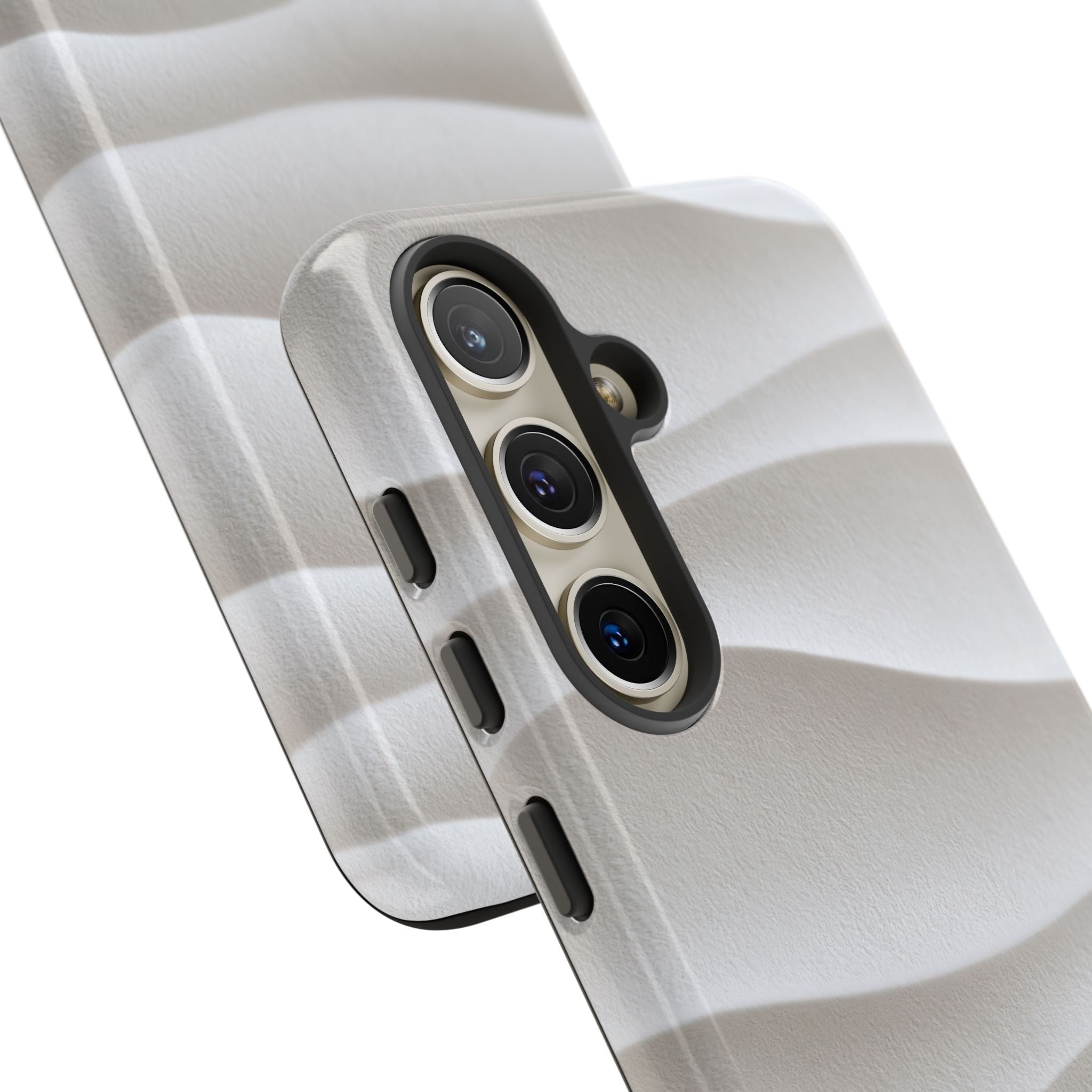 White Tough Phone Case for Samsung - Arctic Flow Ridges