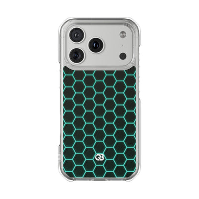 Neon Hex Spectrum · Clear Impact Magnetic Phone Case for iPhone · Teal