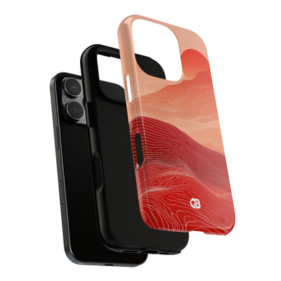 Red Tough Phone Case for iPhone - Crimson Ridge Lines
