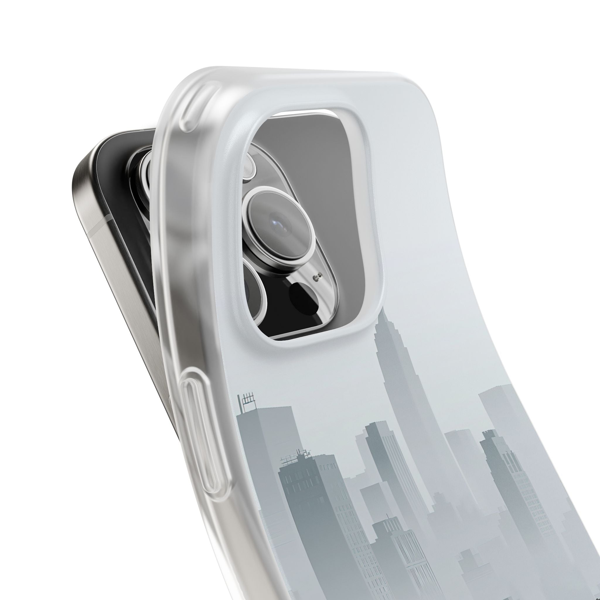 Grey Lite Phone Case for iPhone - Steel Mist Skyline