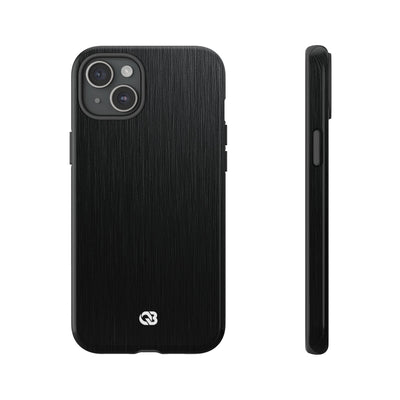Black Tough Phone Case for iPhone - Brushed Obsidian Slate
