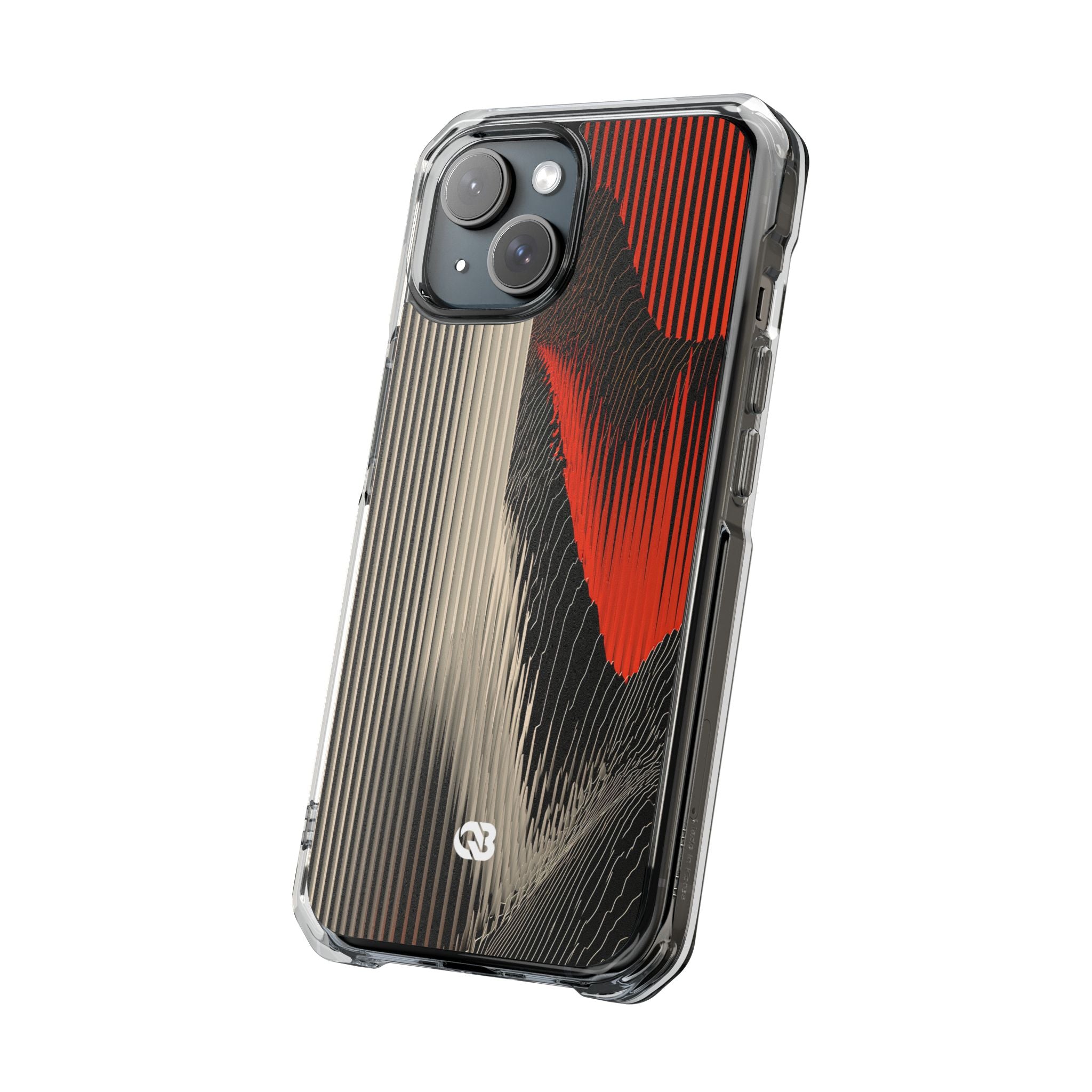 Red Impact MagSafe Phone Case for iPhone - Crimson Pulse Topo