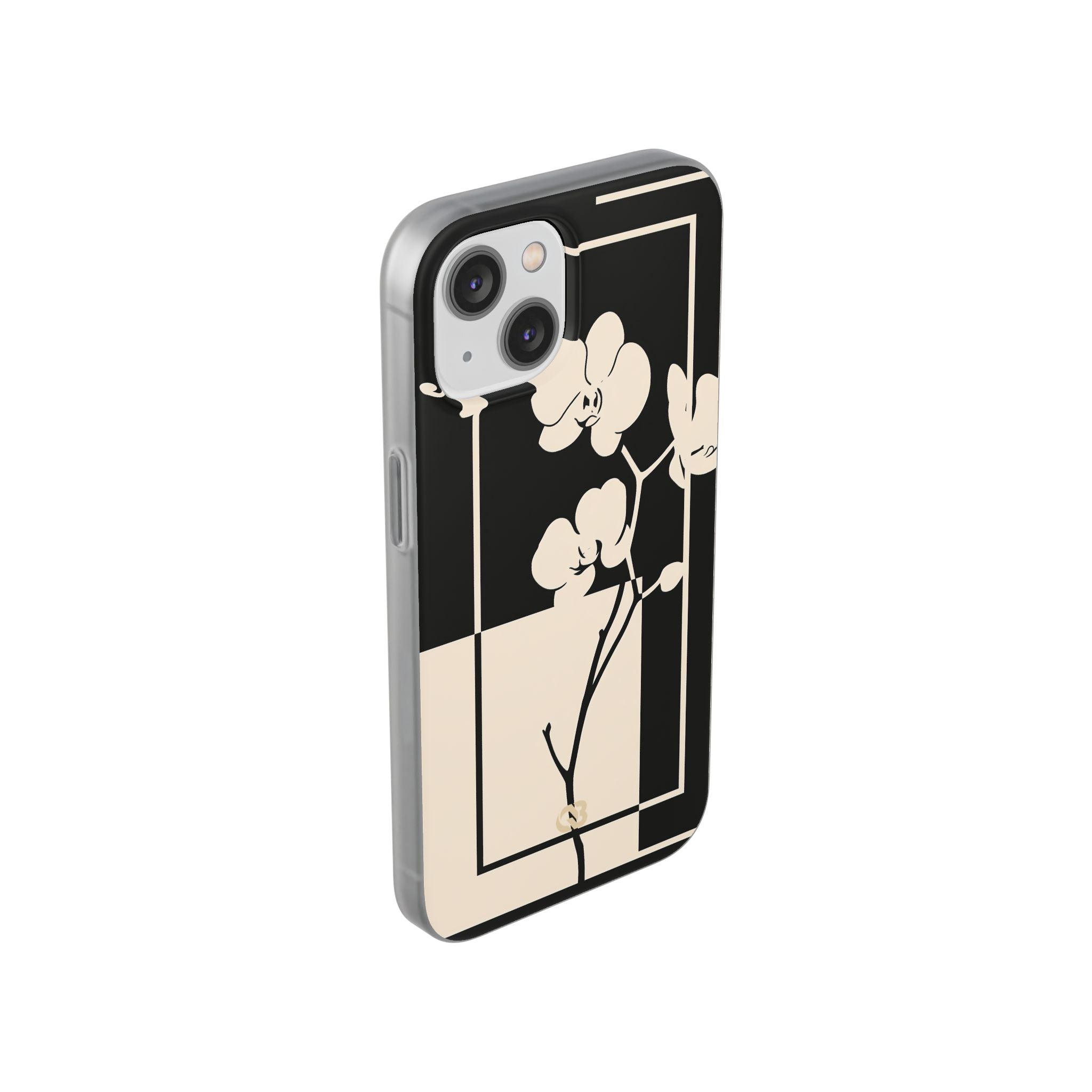 Beige Lite Phone Case for iPhone - Nocturnal Orchid Frame
