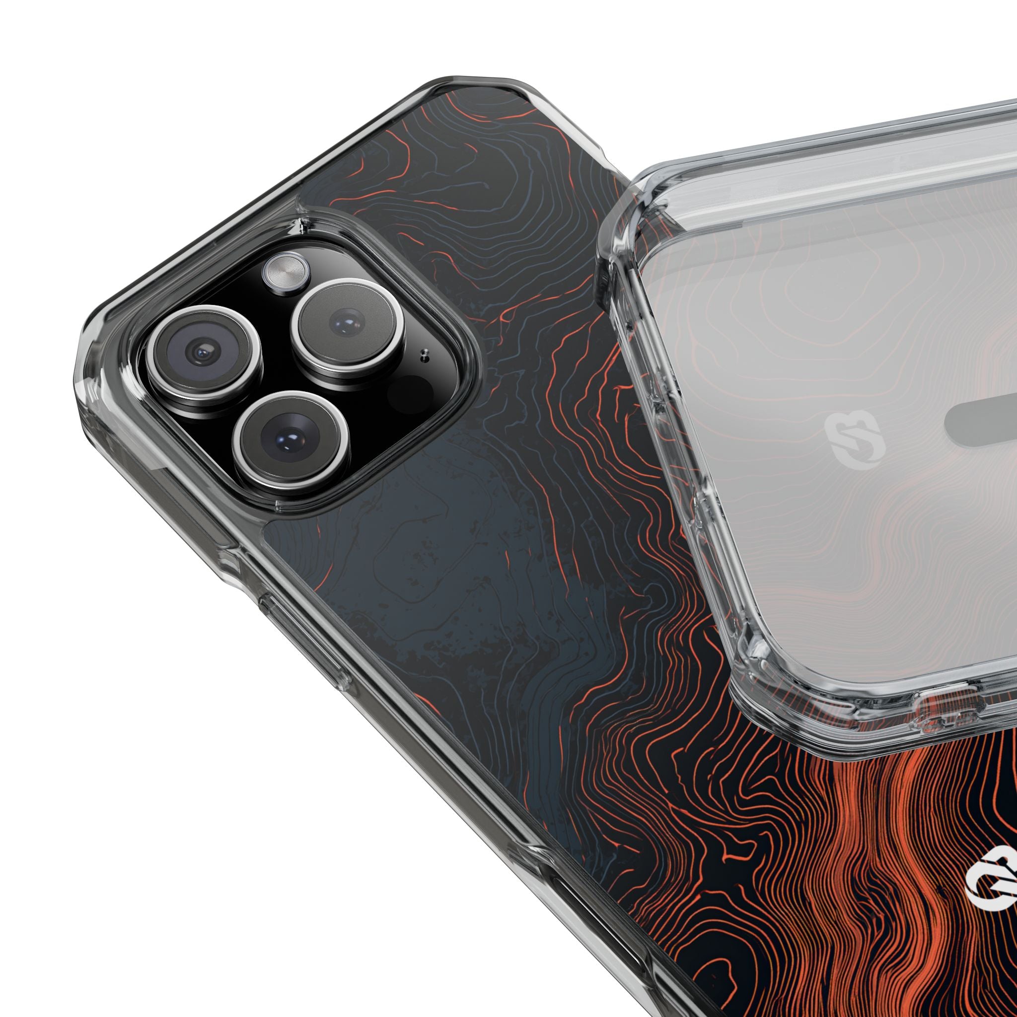 Black Impact MagSafe Phone Case for iPhone - Volcanic Basalt Map