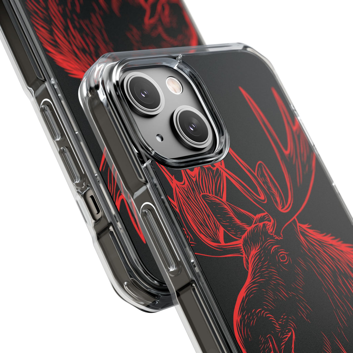 Nordic Elk · Clear Impact Magnetic Phone Case for iPhone · Black