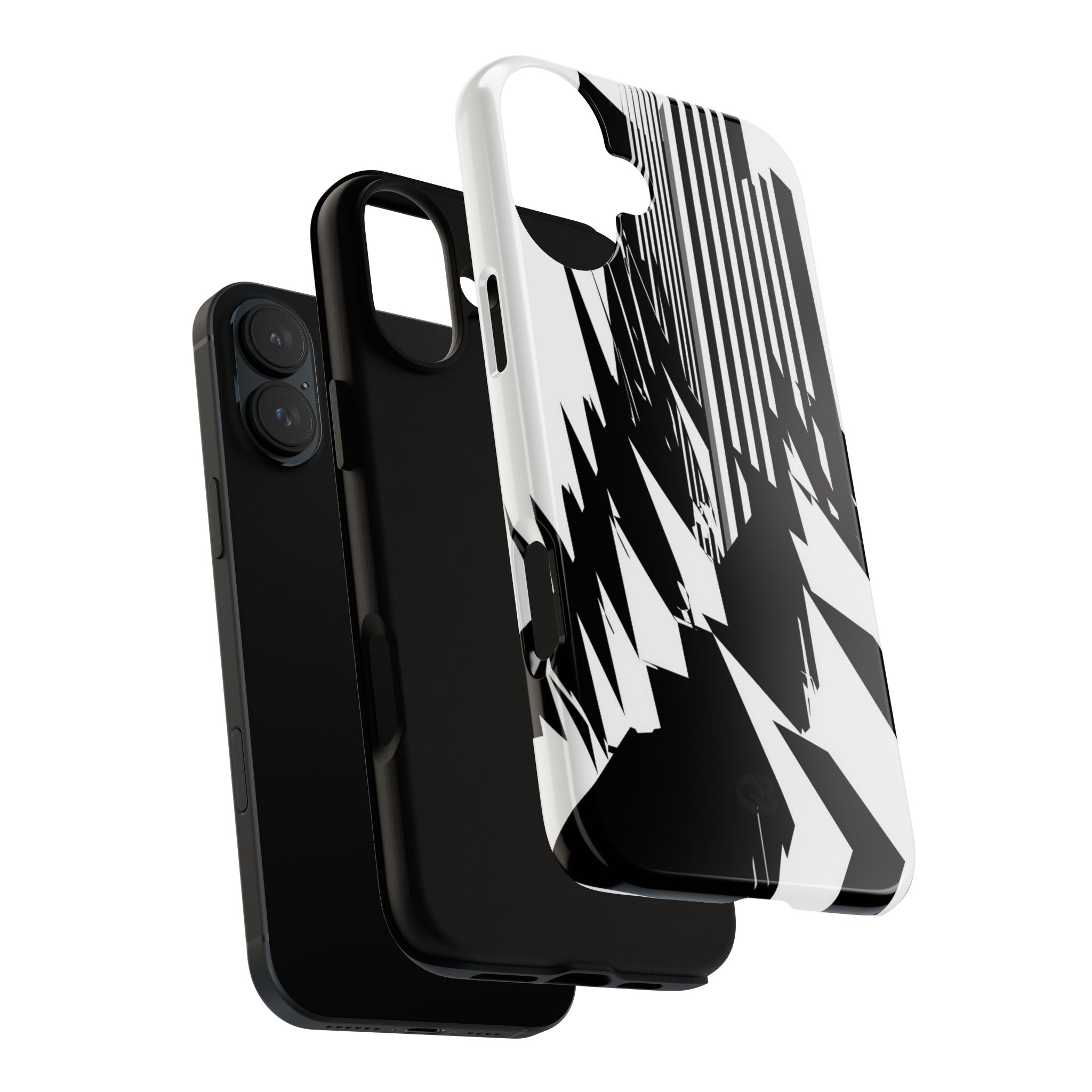 White Tough Phone Case for iPhone - Shattered Vector Spire