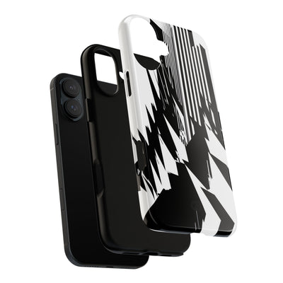 White Tough Phone Case for iPhone - Shattered Vector Spire