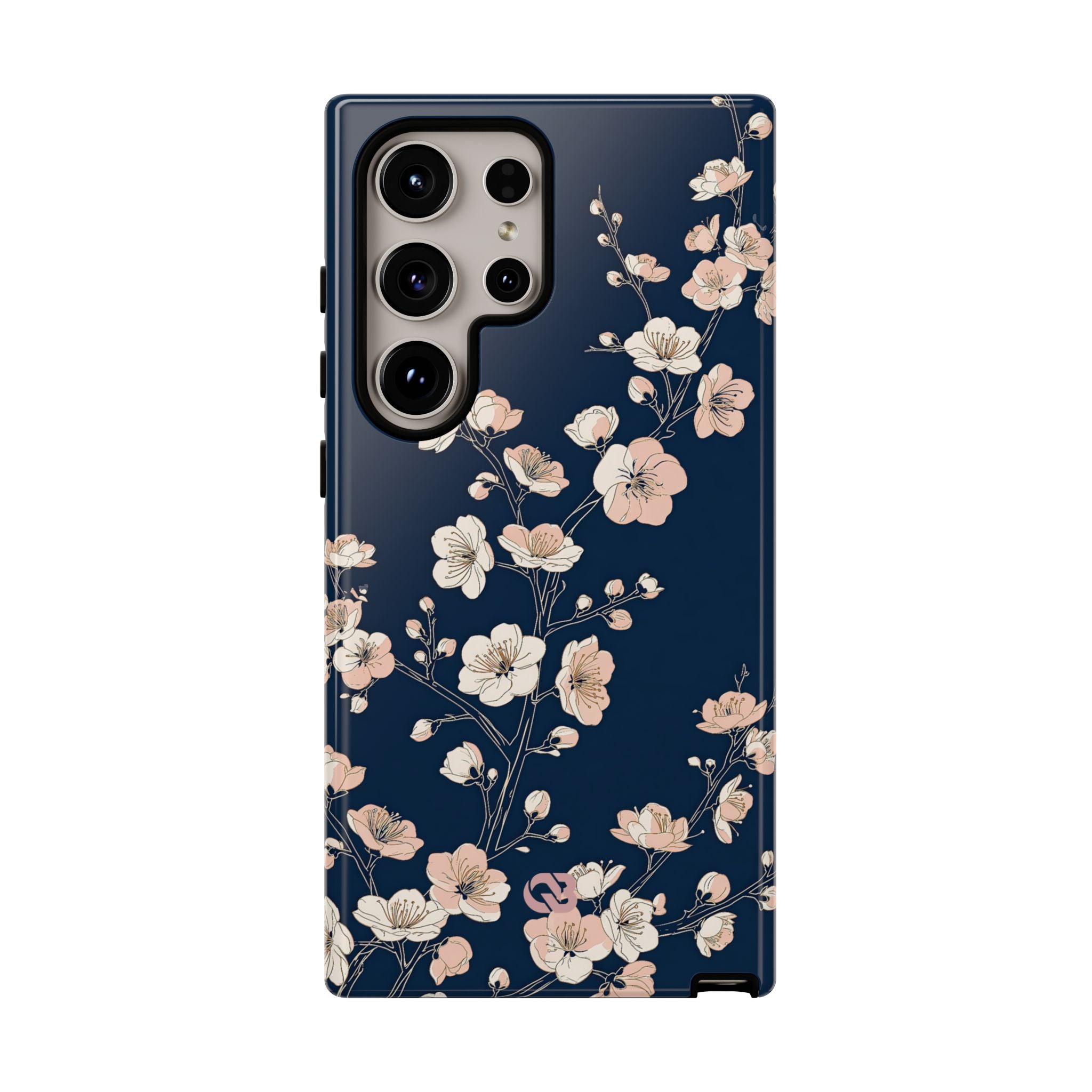Blue Tough Phone Case for Samsung - Midnight Peach Sakura