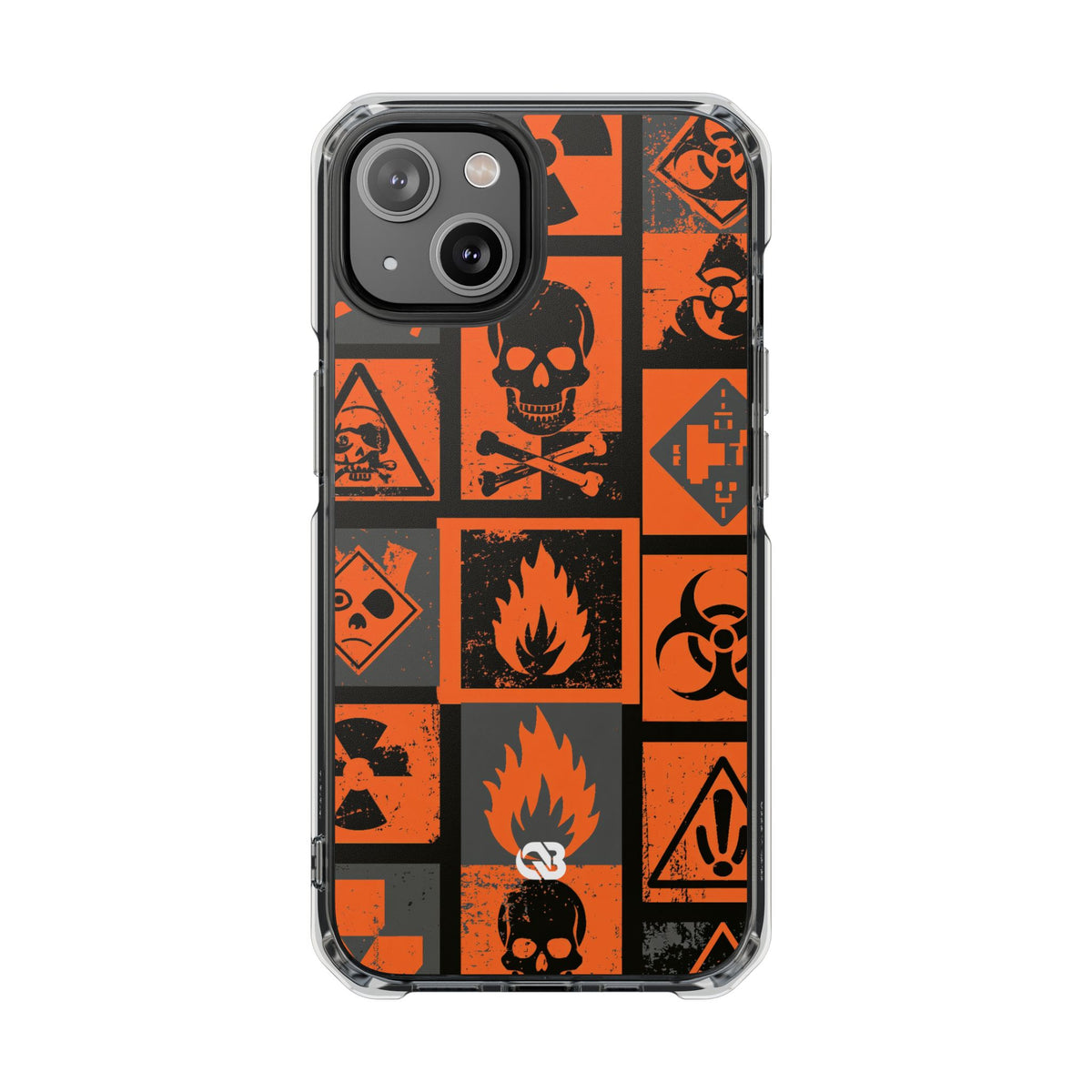 Urban Hazard · Clear Impact Magnetic Phone Case for iPhone · Orange